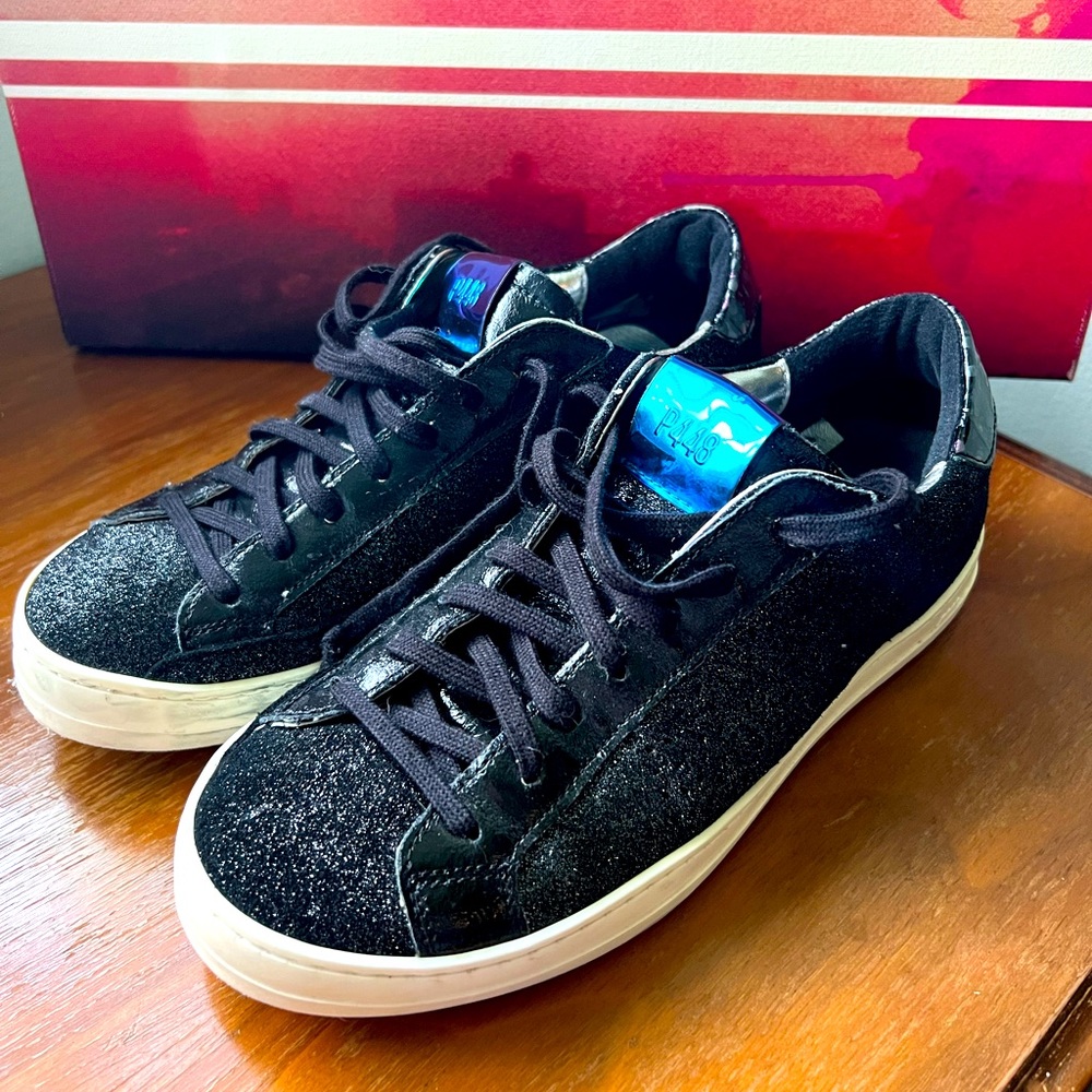 P448 Black glitter and Blue Women's Sneakers